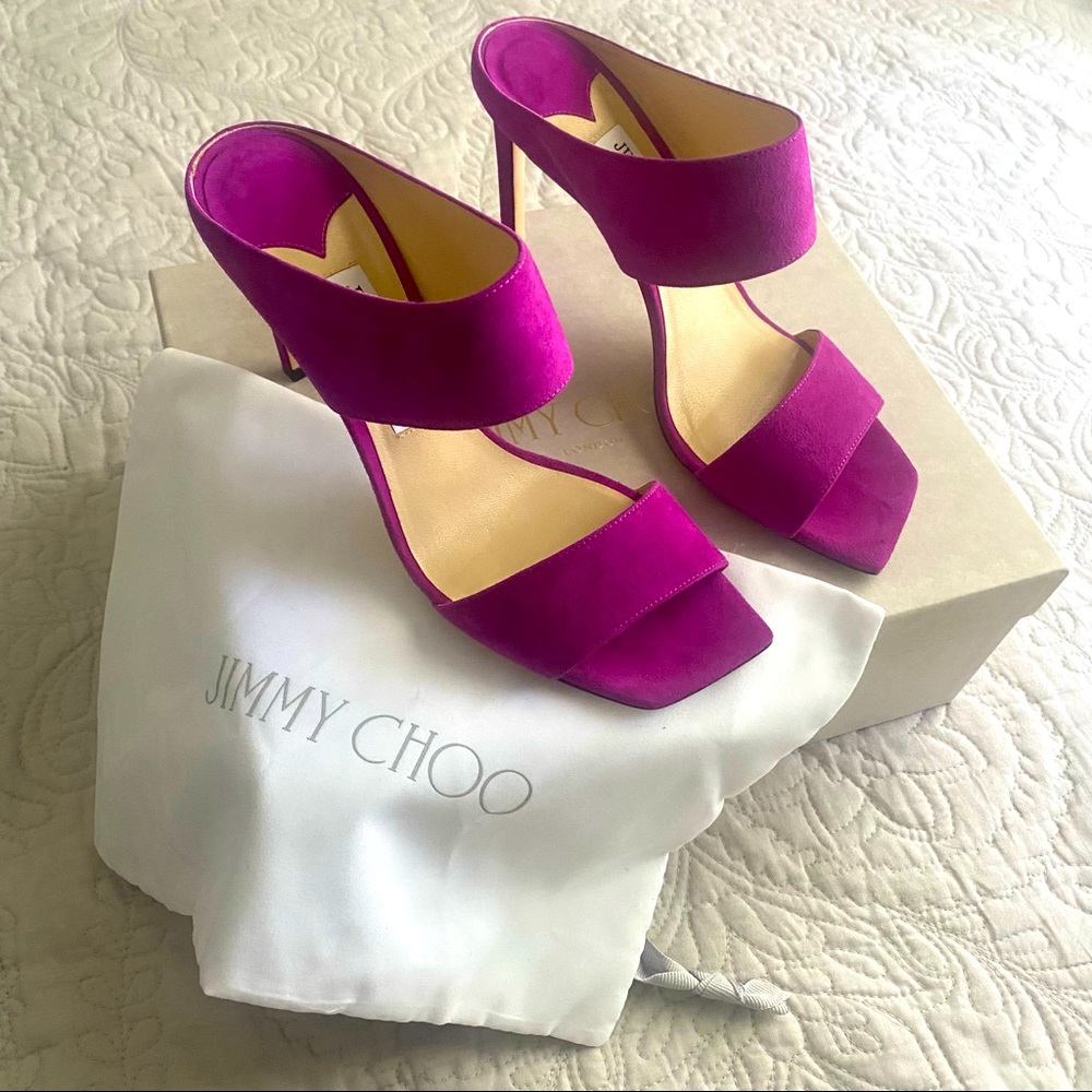 Jimmy Choo Magenta Suede Stilettos